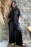 Basso Shirring Wide Leg Pant Black